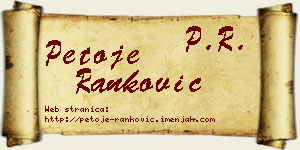 Petoje Ranković vizit kartica